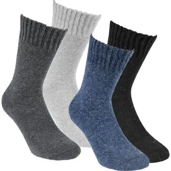 Pánské ponožky RS pánské jenobarevné melírované teplé froté zdravotní ponožky mix 39-42