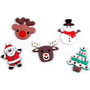 Vánoční dekorace Silikonové vánoční ozdoby 3D k nalepení mix, barva mix