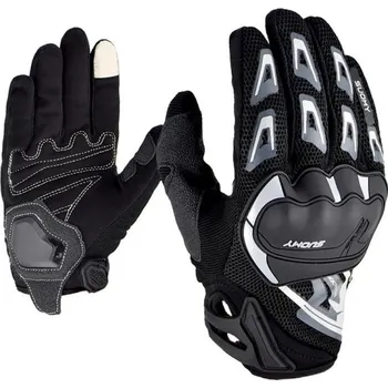 Moto oblečení Prodyšné celoprstové motocyklové rukavice Unisex Protiskluzové závodní rukavice Stylové odolné rukavice na motorku pro muže i ženy šedá XXL