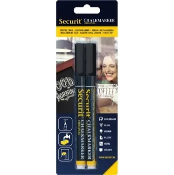 Mikro křídové popisovače, šířka hrotu: 1 - 2 mm, 2 kusy: černý BL-SMA100-V2-BL