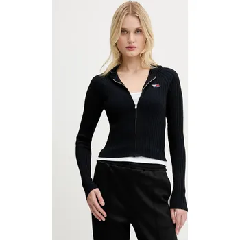 Dámský svetr Kardigan Tommy Jeans dámský, černá barva, DW0DW20974 99X, vel. XL