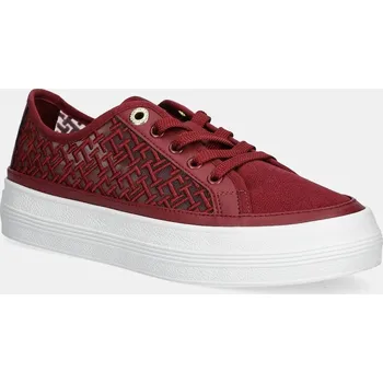 Dámské tenisky Tenisky Tommy Hilfiger VULC EMBROIDERED SNEAKER FW0FW08685 burgundské 83X, EUR 39