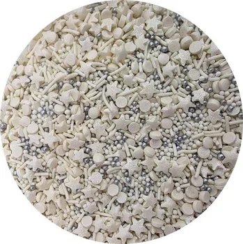 Jedlá dekorace na dort Cukrové zdobení Bílý mix 80g - I LOVE CAKES