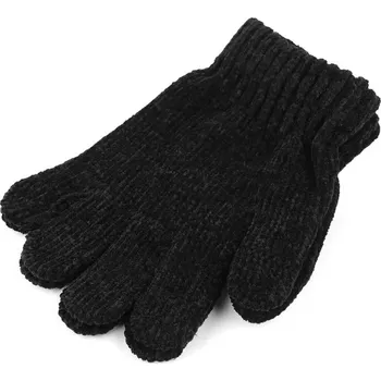 Rukavice Dětské žinylkové rukavice - 5 černá žíhaná