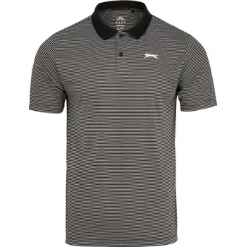 Pánské tričko Slazenger Micro Stripe Golf pánské polo tričko Black 3XL