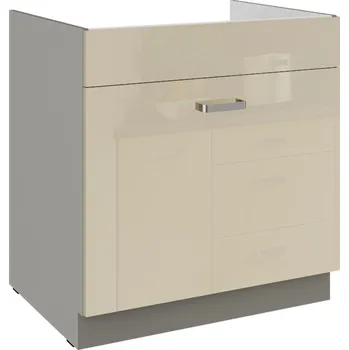 Kuchyňská skříňka Stolarz Lempert Dolní kuchyňská skřínka pod dřez NATALI 80 ZL 1S BB PREMIUM BOX Zvolte barevné provedení: Karmen / krémový lesk
