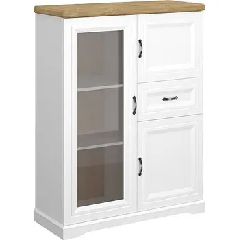 Knihovna RIVIERA vitrína 2d1w1s bílá/dub harbor