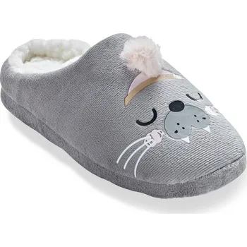 Dámské pantofle Fleecové pantofle s motivem Mrož šedá 39