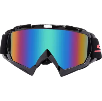 Motocyklové brýle Černé motocyklové ochranné brýle s barevným sklem Stylové brýle na motorku Proti větru Pohodlné nošení Odolné provedení