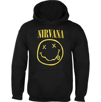 Pánská mikina mikina s kapucí pánské Nirvana - Yellow Happy Face - ROCK OFF - NIRVHD04MB - L