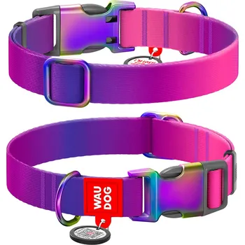 Obojek pro psa WAUDOG obojek nylon Gradient fialovo-růžový QR (S/25-35cm/1,5cm)