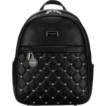 Městský batoh prošívaný lesklý dámský batoh z ekokůže Barva: Černá