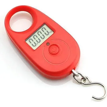 Kuchyňská váha Závěsná váha do 25kg přesnost 5g červená