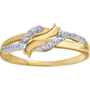 Šperk Zlatý prsten Tate ze žlutého a bílého zlata s Brilliance Zirconia