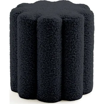 Taburet Factory Dekorativní taburet buklé, 38 x 40 cm, MOKA, černý