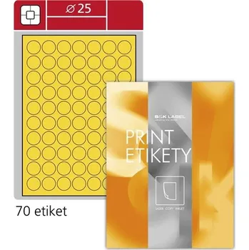 Samolepící etiketa Kulaté etikety S&K Label - žluté, průměr 25 mm, 7000 ks