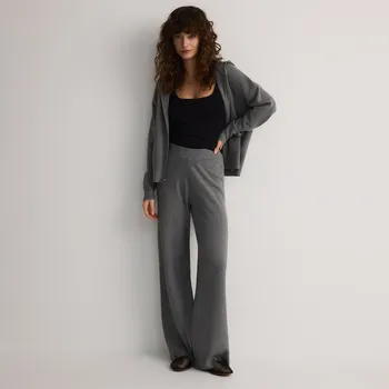 Reserved - Volné kalhoty s viskózou - středně šedá - 463EB-85M - 463EB-85M-L