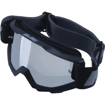 Motocyklové brýle Černé motocyklové ochranné brýle se stříbrným sklem 20 x 10,3 cm Brýle na motorku proti větru a slunci Zrcadlové sklo a univerzální velikost