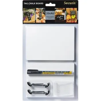 20 bílých popisovacích štítků A6 (omyvatelné) + 1 černý popisovač TAG-A6-BL