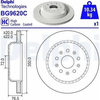 Brzdový kotouč Brzdový kotouč DELPHI BG9620C