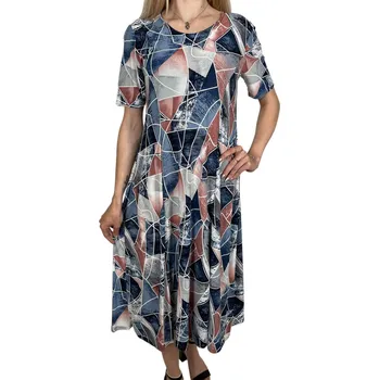 Dámské šaty Exclusive Dámské šaty mix barvy VENDULA Barva: Modrá, Velikost: XL