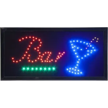 Barevná světelná LED tabule BAR s plastovým rámem, černá LS-BAR