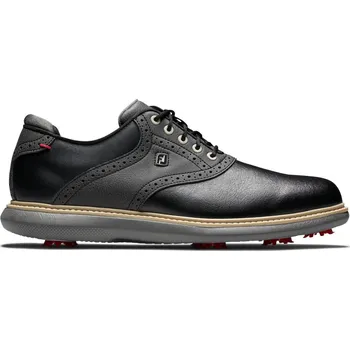 Golf FootJoy Traditions pánské golfové boty, černé černé, extra široká, se spajky, 40.5