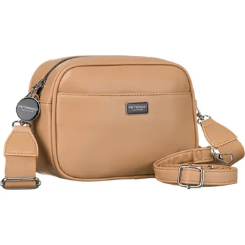 Kabelka lesklá dámská kabelka přes rameno z ekokůže Barva: Béžová