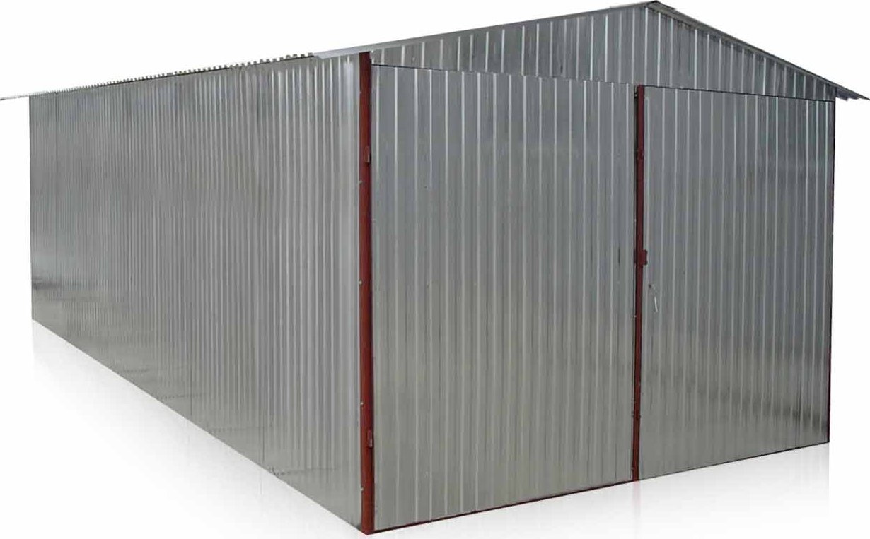 Garáž 3 x 5 m sedlová střecha - bezbarvá