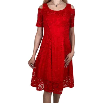 Dámské šaty L.G.M. Dámské červené společenské šaty MATY Barva: Červená, Velikost: S