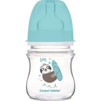 CANPOL BABIES láhev se širokým hrdlem Exotic Animals 120ml modrá