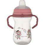 CANPOL BABIES hrneček se silikonovým pítkem FirstCup Bonjour Paris 250ml růžová