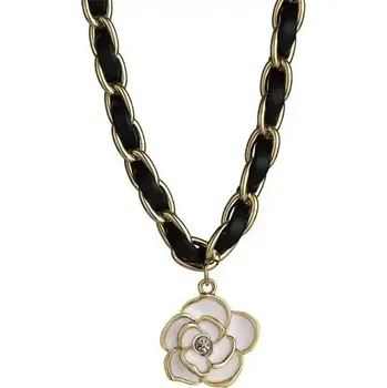 Náhrdelník Choker splétaný náhrdelník Bílá růže