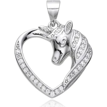 Přívěsek Jan Kos jewellery Stříbrný přívěsek s bílým zirkonem MHT-386