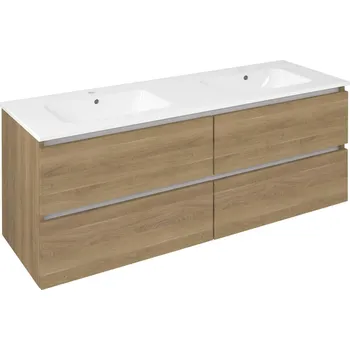 EZARA dvojumyvadlová skříňka 140x55x46cm, dub cuneo + slevový kód