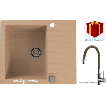 Granitový dřez Alveus SET dřez Cadit 10 + baterie Mintas - BRS/55 beige + dárek (příborník, podložka na sušení nádobí nebo tekutý čistič)