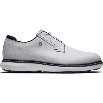 Golf FootJoy Traditions pánské golfové boty, bílé/navy blucher bílé, široká, bez spajků, 43