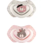 CANPOL BABIES set symetrických silikonových dudlíků 6-18m Bonjour Paris růžový