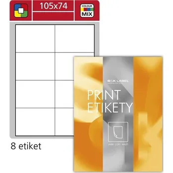Samolepící etiketa Univerzální etikety S&K Label - bílé, 105 x 74 mm, 800 ks