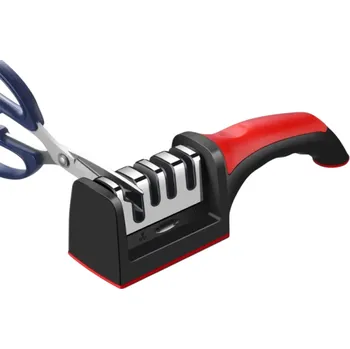 Multifunkční ruční brousek na kuchyňské nože 4segmentový Protiskluzová základna Nerezové ostření Rychlé domácí broušení čepelí