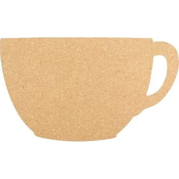 Tvarovaná korková nástěnka se 6 špendlíky. Tvar HRNEK CB-CUP