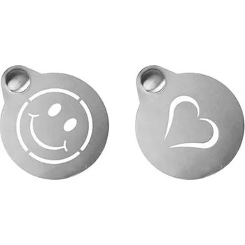 Nerezové oboustranné šablony pro zdobení kávy, 2 kusy STN-SS-CO