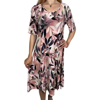 Dámské šaty Prima Dámské růžové elegantní šaty MARRYLIN Barva: Růžová, Velikost: L