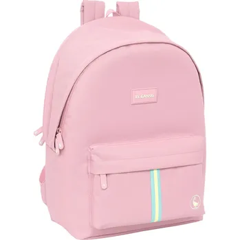 Školní batoh s USB výstupem as přihrádkami na notebook a tablet El Ganso Basics Růžová (31 x 44 x 18 cm)