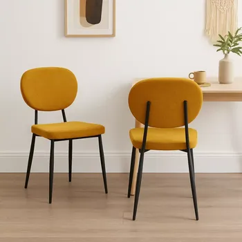 Jídelní židle Marckeric Zenit – sada 2 žlutých jídelních židlí