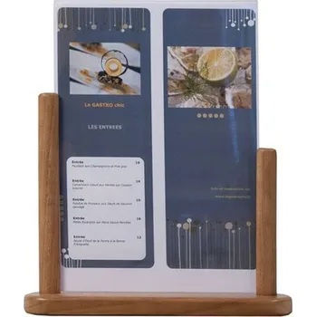 SECURIT Stolní stojánek pro vkládání letáků A4, Teak PFT-TE-LA