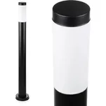 Interlook LLR-90CM | Stojací zahradní lampa, kulatý sloupek pro žárovku E27 Napájení 230V, nerez Černá matná, 90 cm