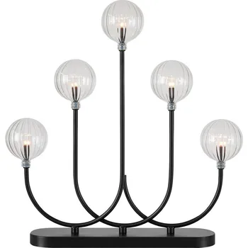 Lampička Markslöjd Svíčka Enys, černá/čirá, železo/sklo, 5 plamenů, LED - Délka připojovacího kabelu 200 cm černá, čirá 5 x 0,8 W LED - Doprava zdarma