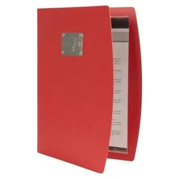 Jídelní lístek RIO A4 , červená , symboly příborů na štítku MC_RCA4-RD-FK