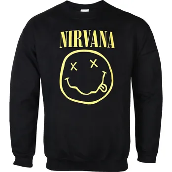 Pánská mikina mikina bez kapuce pánské Nirvana - Yellow Happy Face - ROCK OFF - NIRVSWT04MB - XL